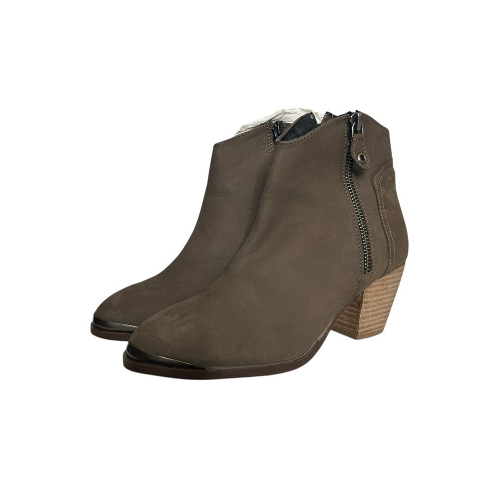 Diba Women’s Taupe Western Sequoia Suede Leather Block Heel Bootie Size 6 - Picture 2 of 11